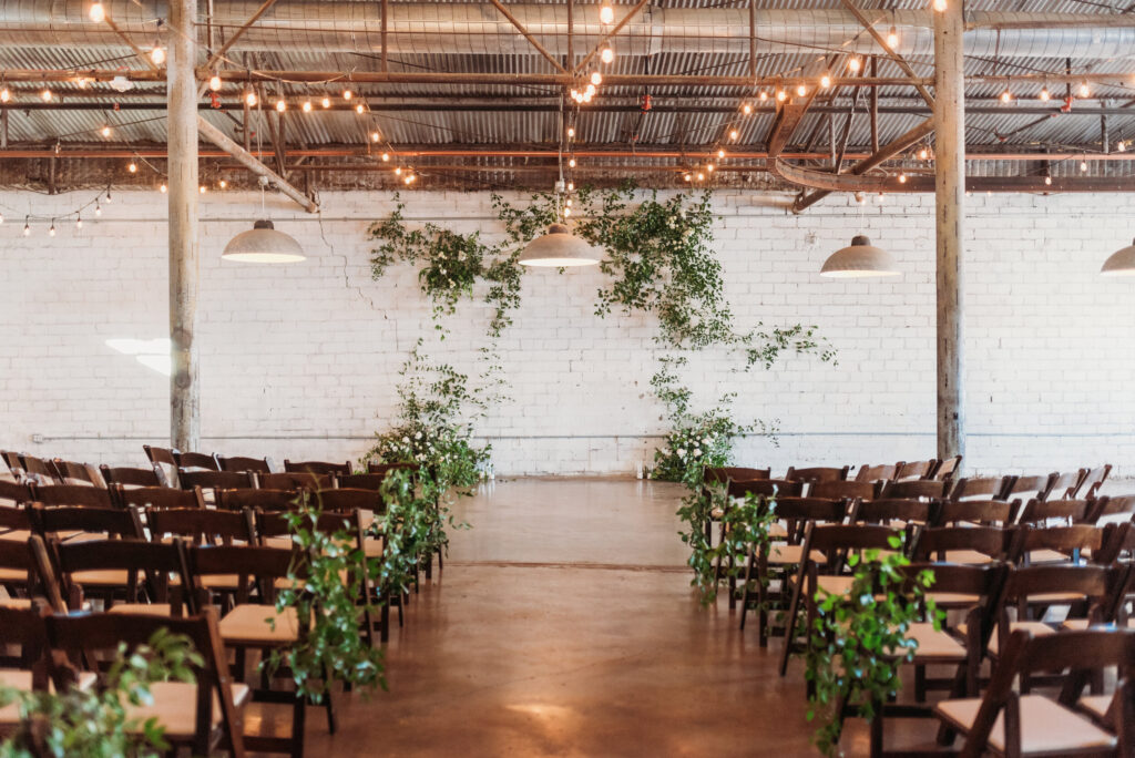 Interior wedding setup at The 4 Eleven featuring a modern, design-focused space with elegant décor, ambient lighting, and a beautifully styled reception arrangement for a sophisticated celebration.